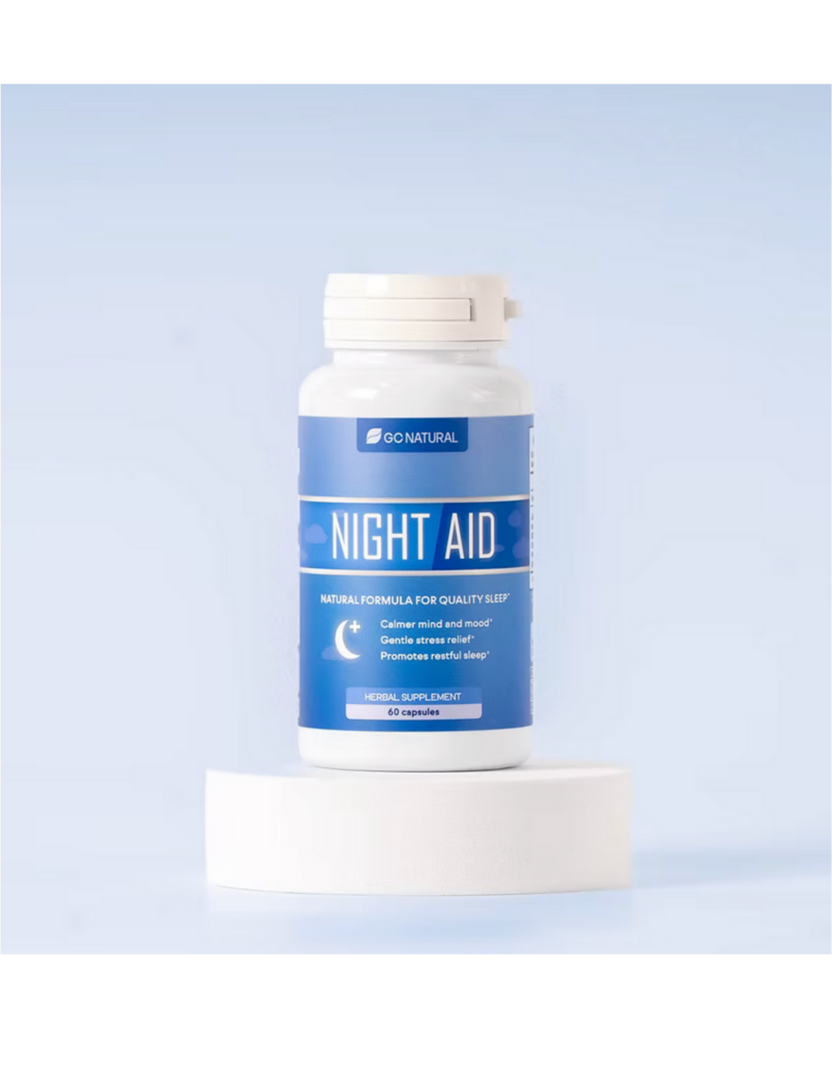 수면 건강 꿀 잠 불면 나이트 NIGHT AID 숙면 안정 스트레스 산조인 지모 – GC Natural USA